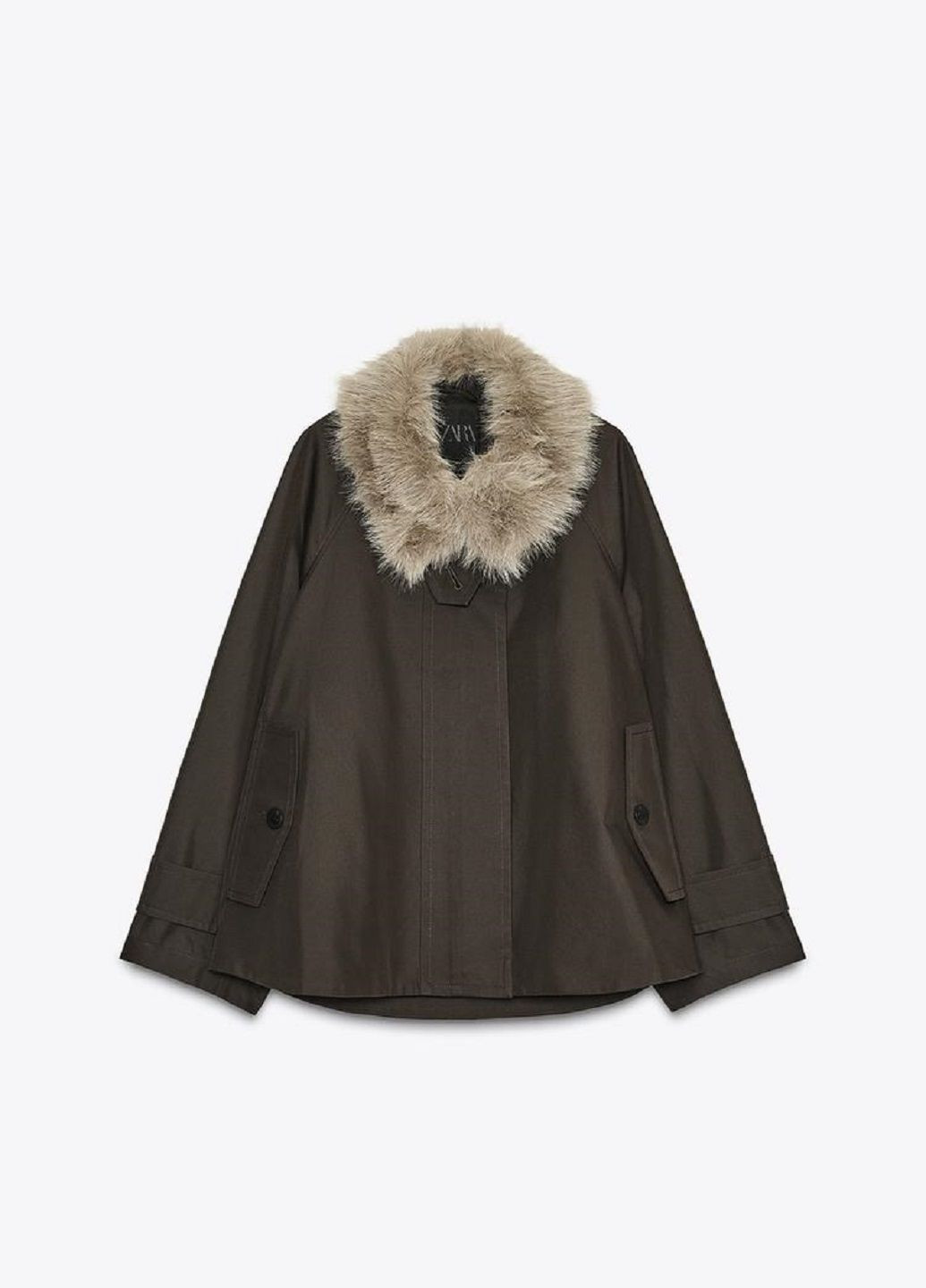 Коричневая демисезонная куртка Zara