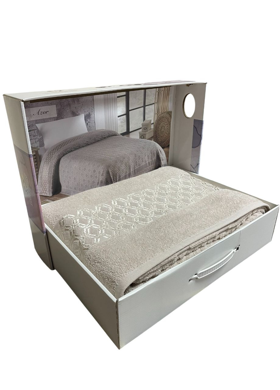 Покрывало - простыня Бежевое Евро 200х220 Махровое TC303375800 TURComFor (319469836)