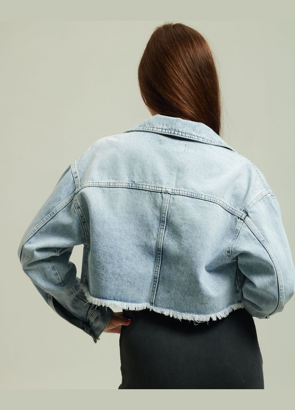 Светло-голубой женский пиджак короткий джинсовый светло-голубой Dilvin - всесезон