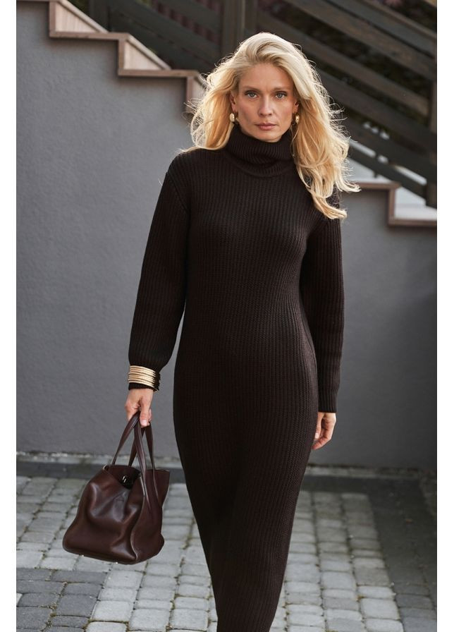 Коричнева сукня 2897 перлина Triko Bakh