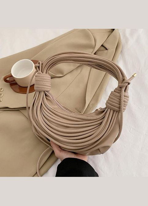 Жіноча сумка хобо багет 10405 через плече бежева No Brand (313235572)