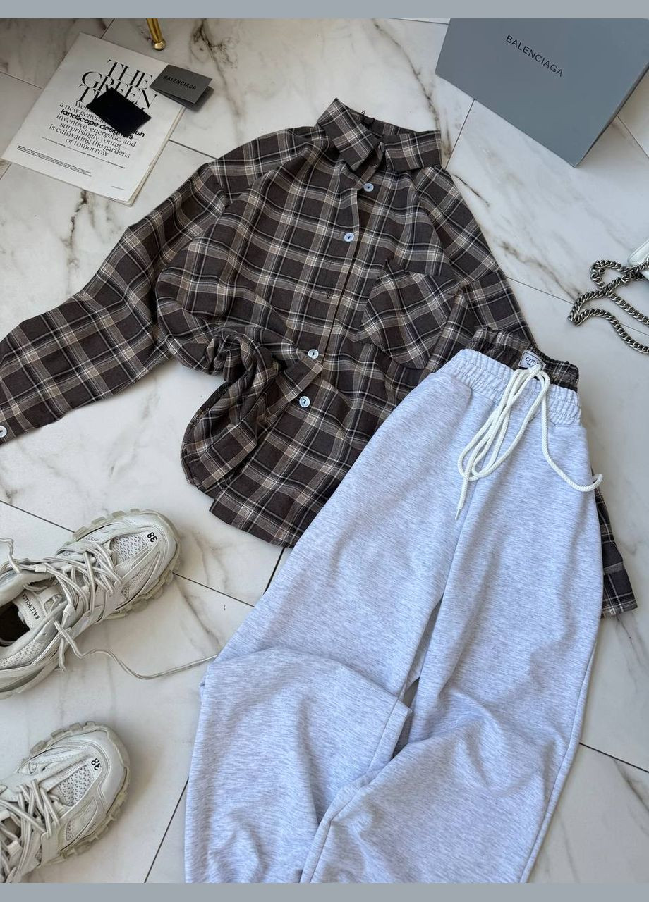 Костюм рубашка в клетку и брюки No Brand (346814685)