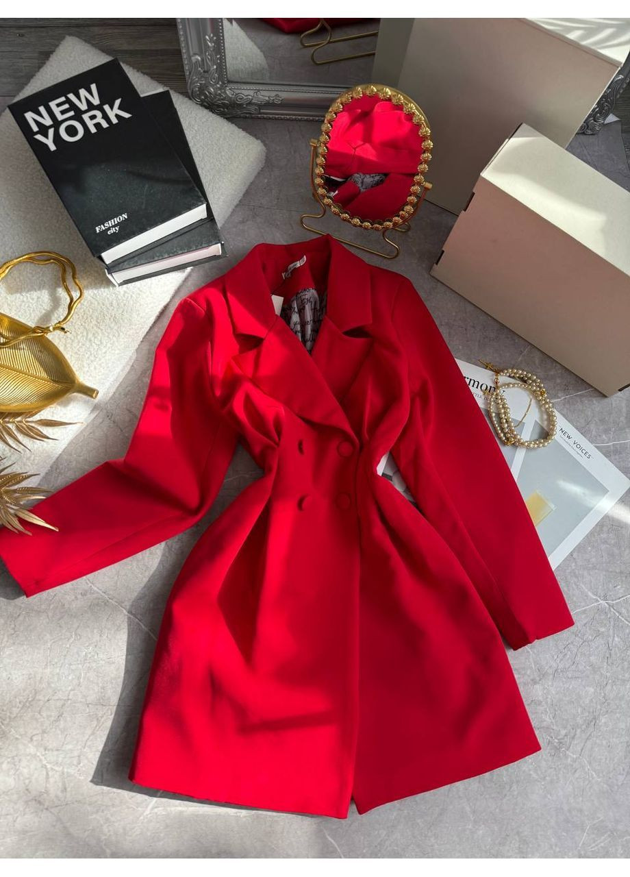 Червона повсякденний жіноча сукня-піджак сукня-жакет Гермес однотонна