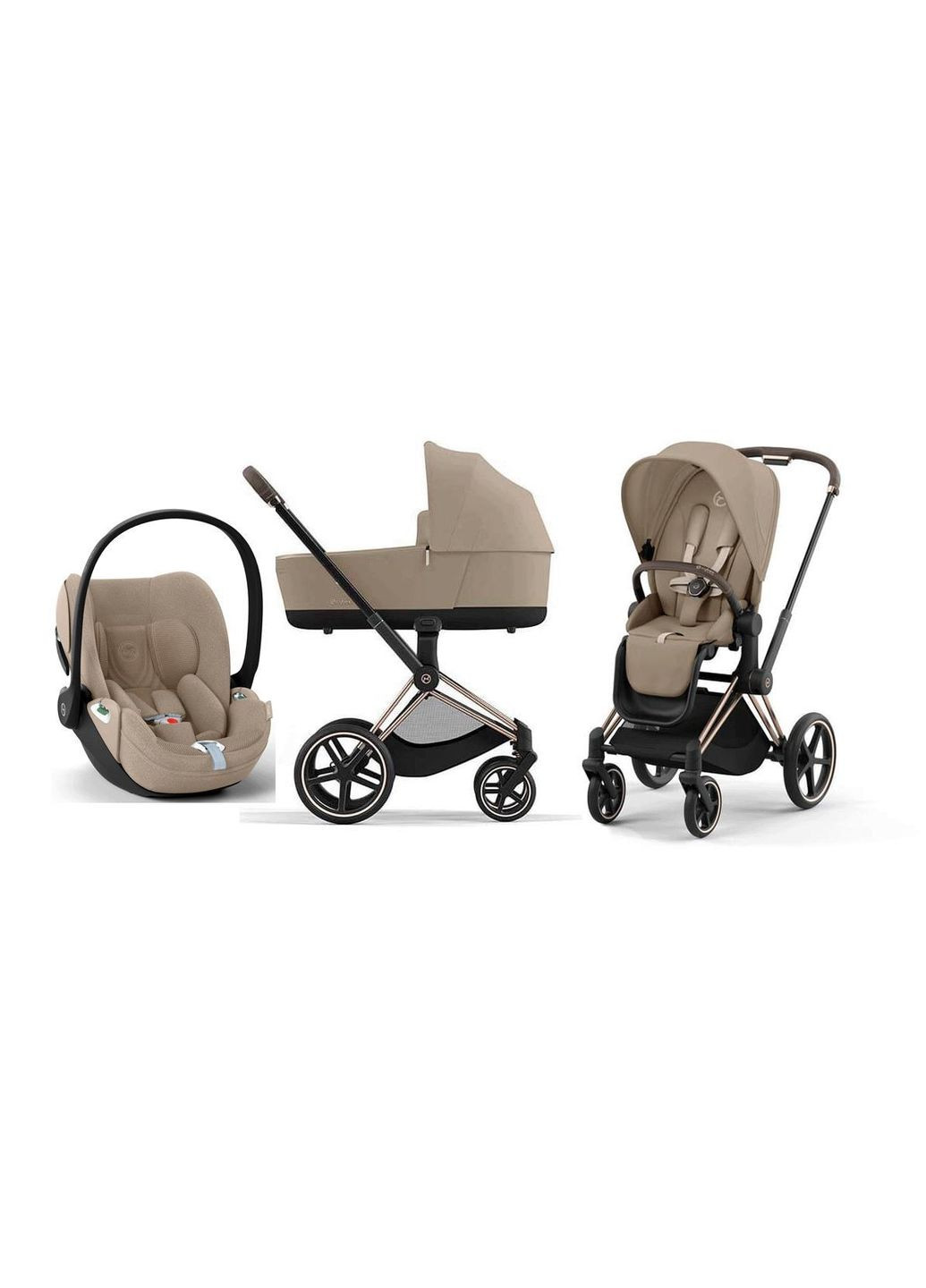 Універсальна коляска 3 в 1 Priam 4.0 шасі Rosegold (автокрісло Cloud T i-Size) Cozy Beige Cybex (369505231)