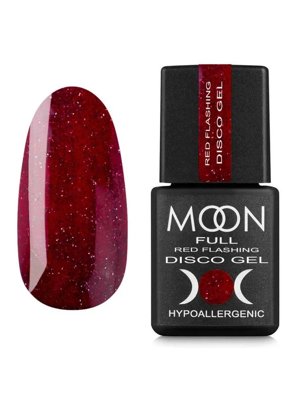 Гель-лак светоотражающий Full Red Flashing Disco Gel №RF07, 8 мл Moon (377004070)