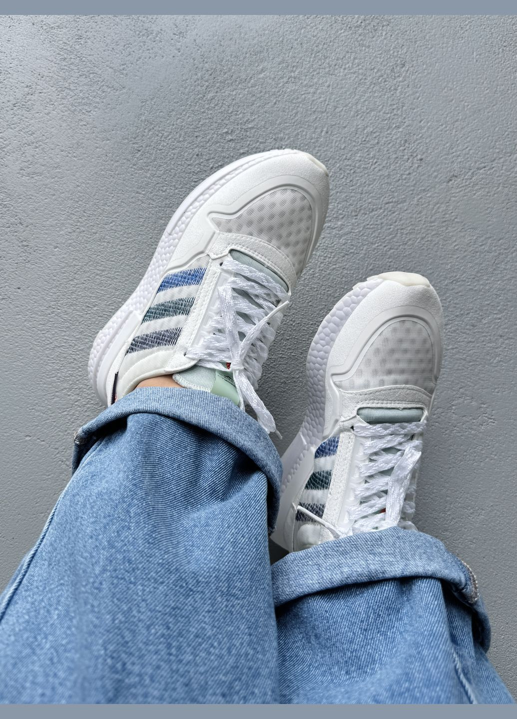 Белые демисезонные кроссовки мужские и женские adidas zx 500 rm white | адидас zx 500 белые No Brand