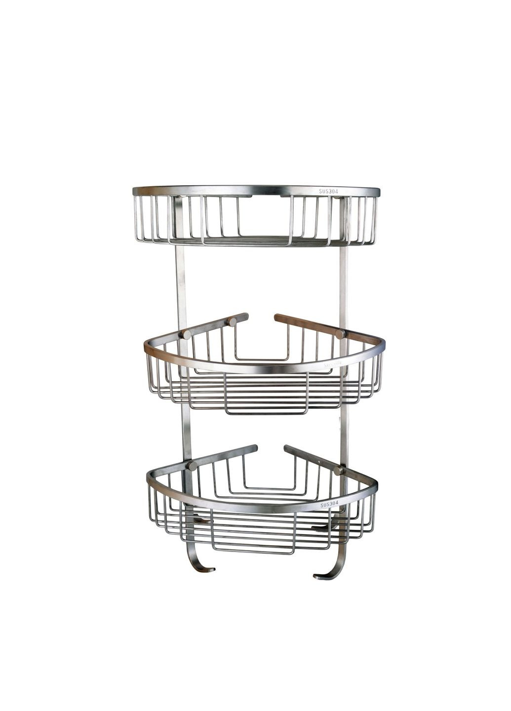 Полочка в душевую SS8477-угловая Тройная НЕРЖ-SUS304-(200*200*600мм)-( ) Globus Lux (336384789)