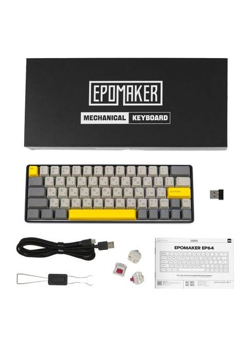 Клавиатура EP64 60 Mulan Switch Hot-Swap RGB Wireless/Bluetooth/USB UA Black (EP64-B-M) EPOMAKER EP64 60 Mulan Switch Hot-Swap RGB Wireless/Bluetoo (356149926)