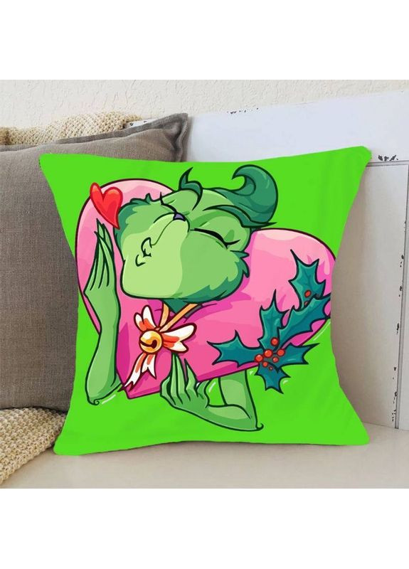 Подушка 3D новорічна Люблячий Грінч 3172_D 15360 35х35 см FlexDress (368783669)