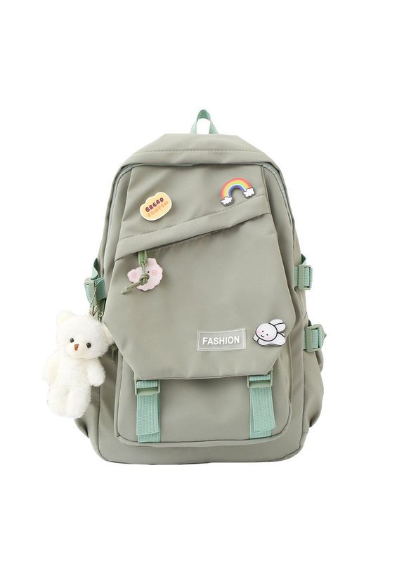 Рюкзак 10472 мужской женский детский школьный портфель зеленый No Brand (326487613)