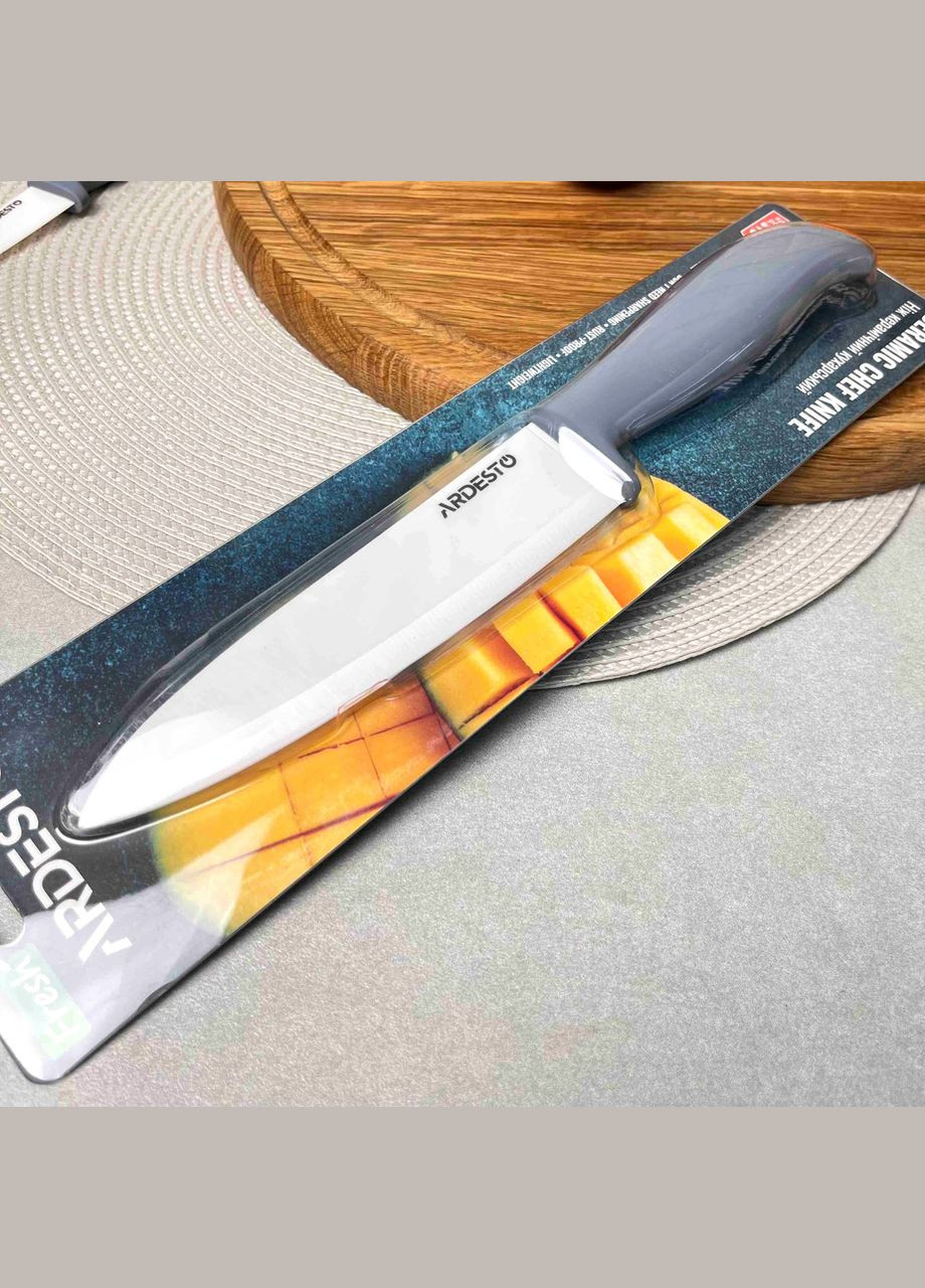 Керамический поварской нож Fresh Grey, длина лезвия 15 см, универсальный кухонный инструмент Ardesto (303211871)