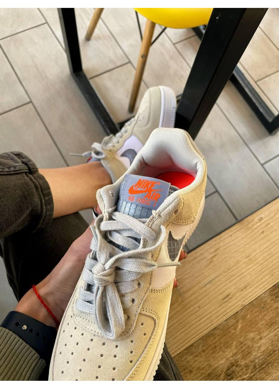 Білі Осінні кросівки чоловічі nike air force 1 low yellow white найк аір форс 1 преміум No Brand