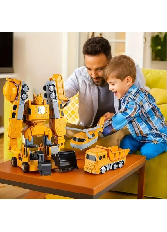 Магнитный конструктор Робот трансформер 8в1 из машинок строительная техника 35 предметов в кейсе No Brand (354823834)