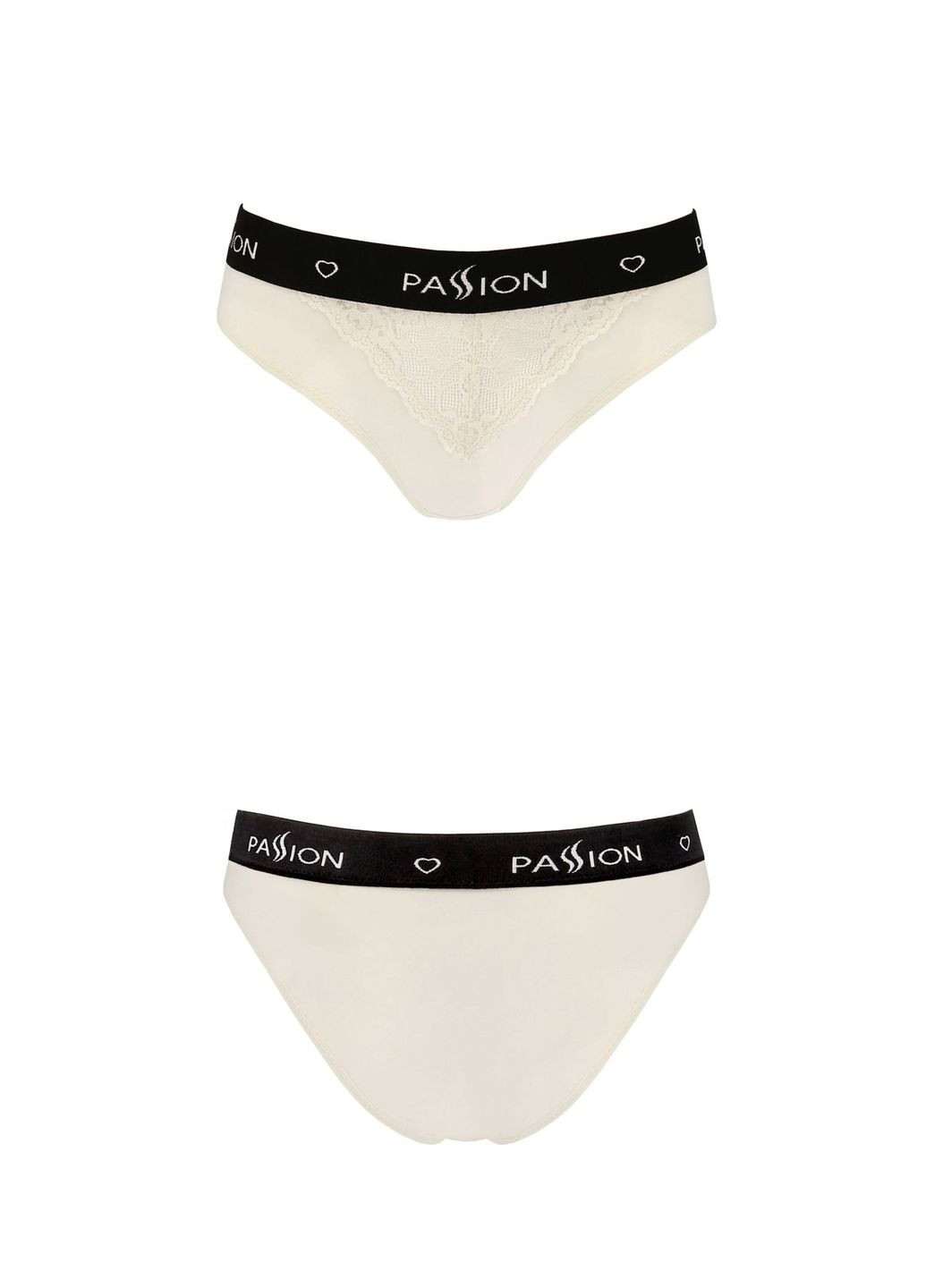 Білий демісезонний трусики з широкою гумкою і мереживом ps001 panties ecru, size Passion
