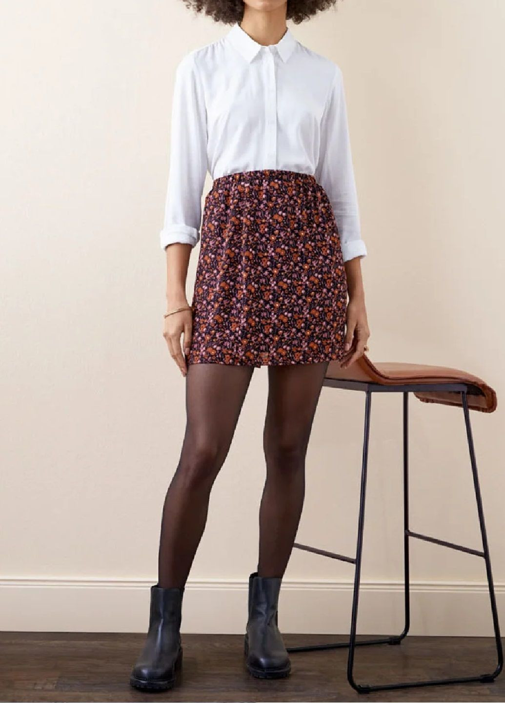 Разноцветная кэжуал цветочной расцветки юбка шифоновая Esmara а-силуэта (трапеция)