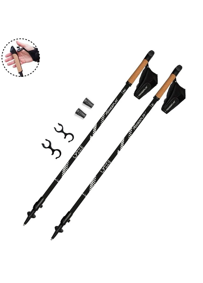 Палиці для скандинавської ходьби 9104 Lykke Black/White 80-135 см (пара) PowerPlay (345712970)