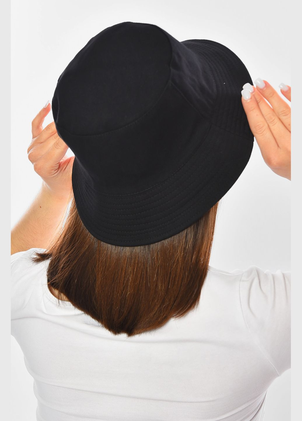 Панама жіноча двостороння чорного кольору Let's Shop (329995738)