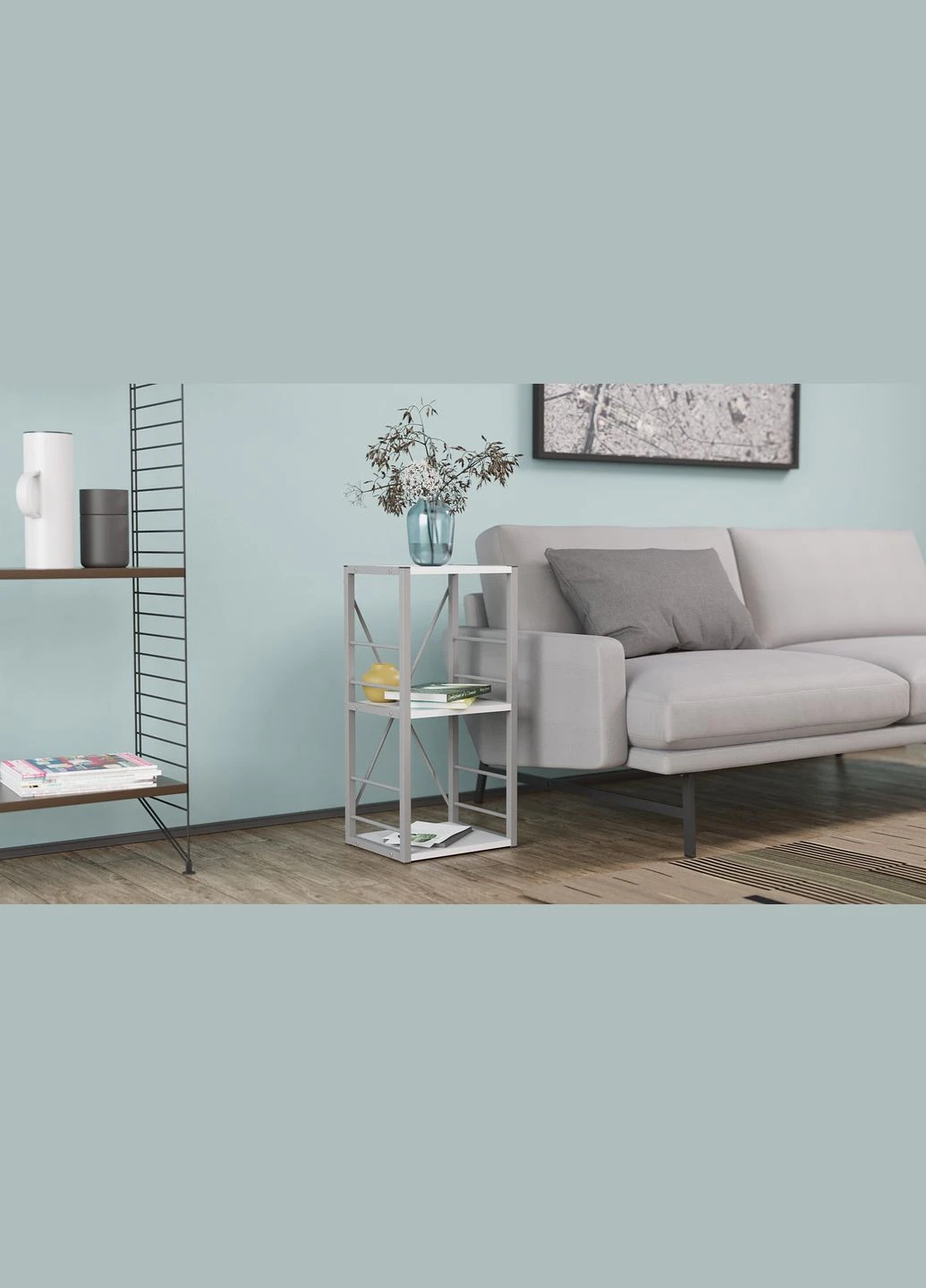 Этажерка 3/34 Серии Коннект 73x34x28 серый ДСП 16мм (FRD-104301) Ferrum-decor (351358739)