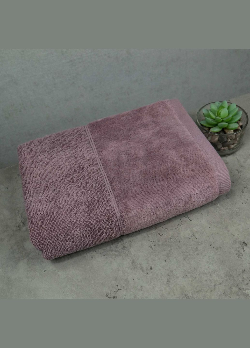 Рушник для обличчя та рук махра/велюр 40x70см Преміум якості Milado 550г/м2 (Попелястий) GM Textile комбінований