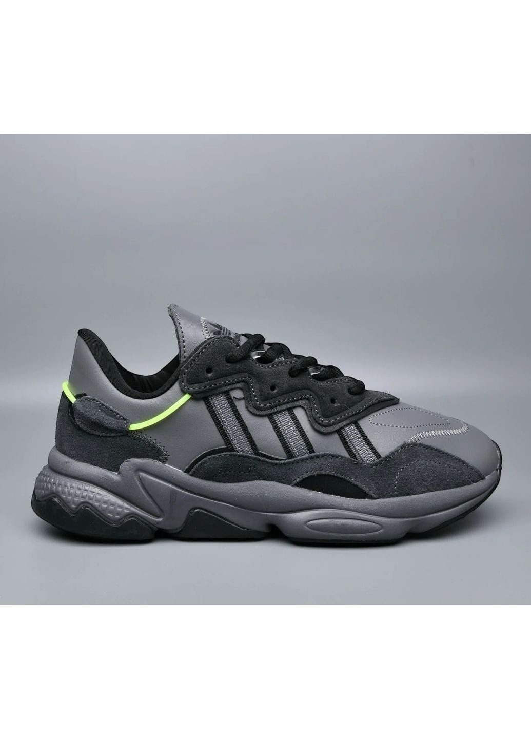 Цветные всесезонные кроссовки ozweego серый с черным adidas --5540
