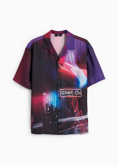 Цветная кэжуал рубашка однотонная C&A