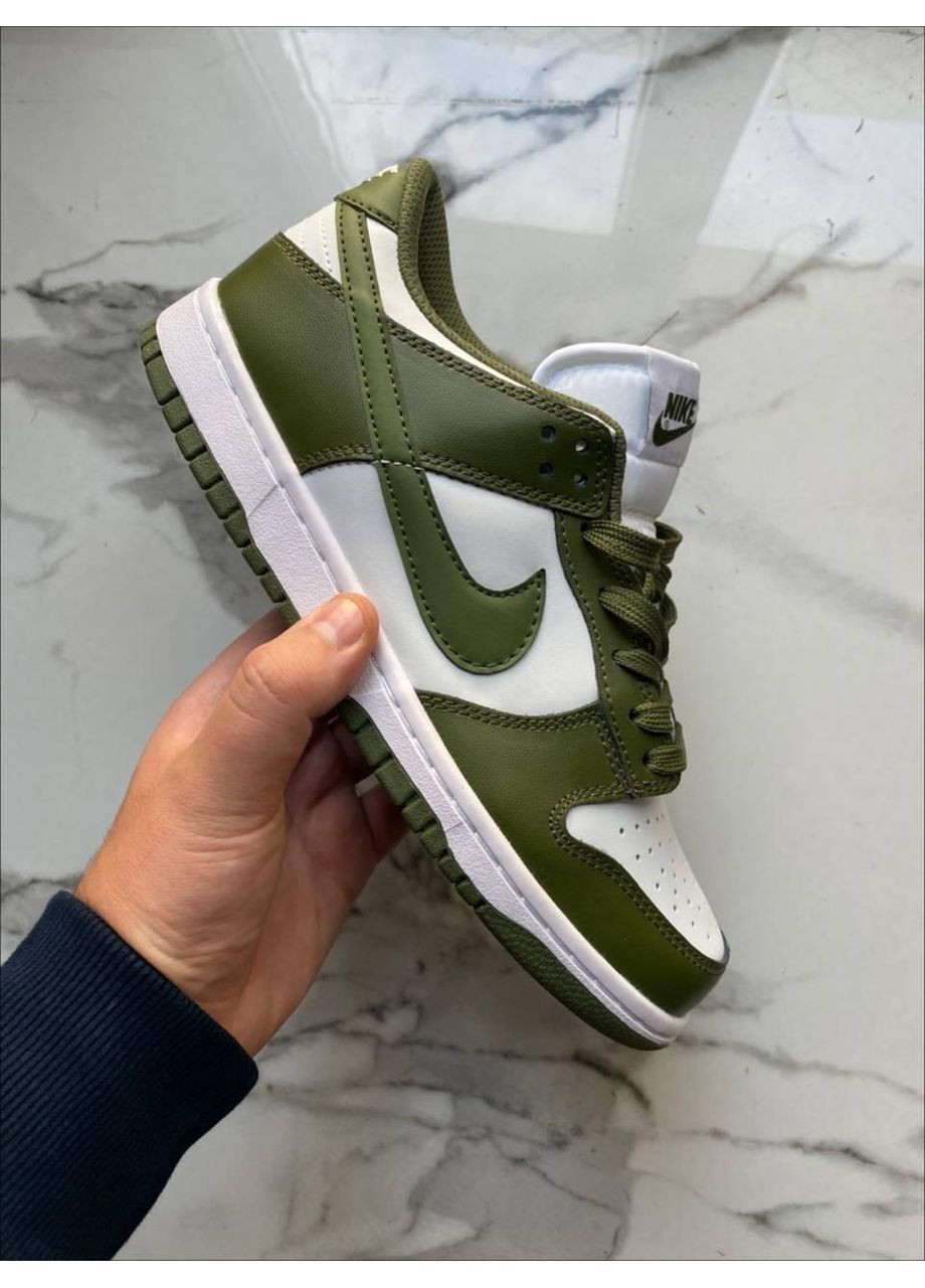 Білі Осінні кросівки чоловічі nike dunk low medium olive найк сб данк No Brand