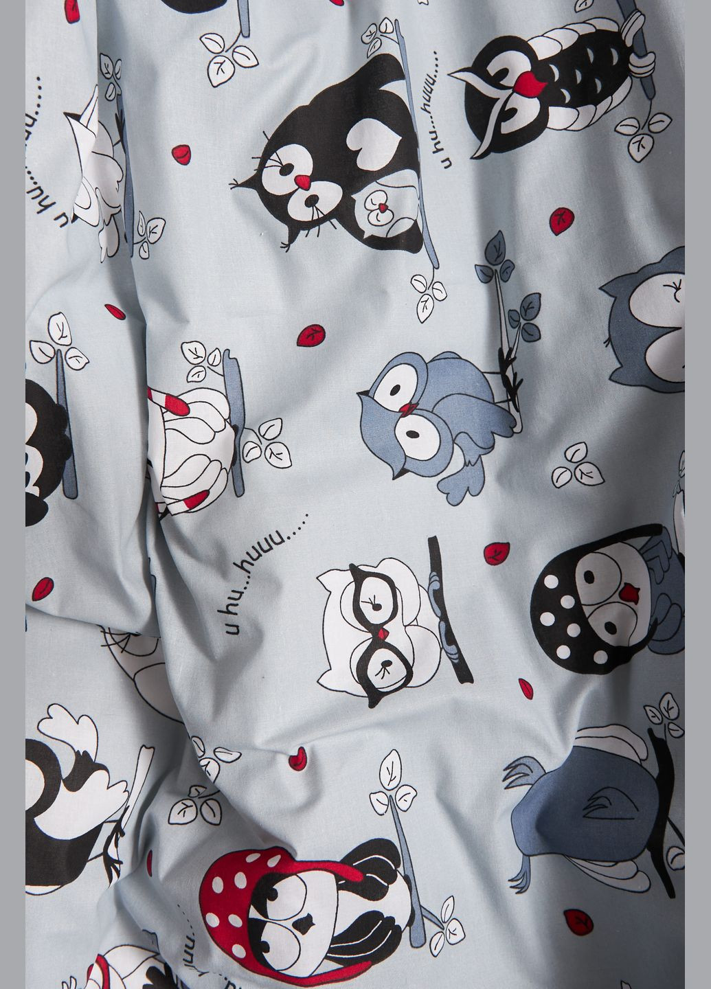 Комплект постільної білизни Бязь Gold Люкс «» двоспальний 175х210 наволочки 4х70х70 (MS-820005469) Moon&Star Owls Gray (296910026)