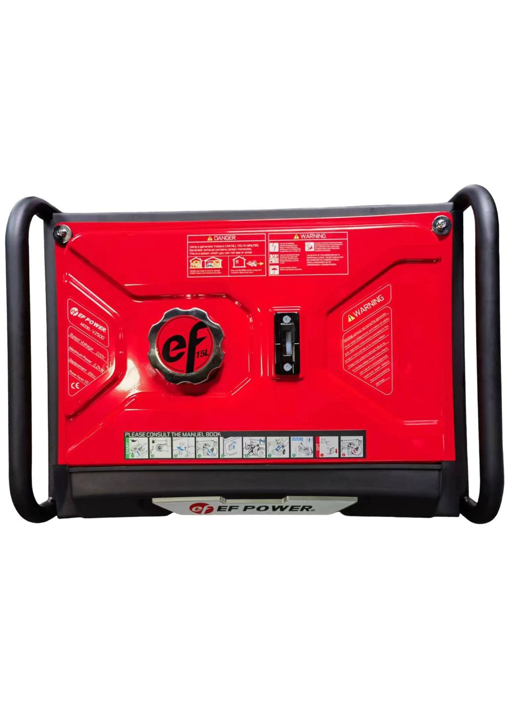 Бензиновий генератор EF Power V2500 (2.2 кВт, 50 Гц, 220 В, 15 л) однофазний (41208) EFPower (303356474)