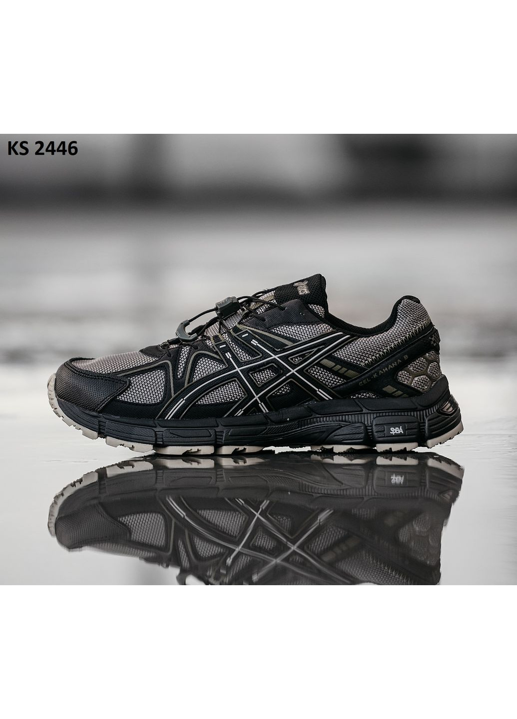 КРОССОВКИ ЖЕНСКИЕ ASICS GEL-KAHANA 8 BLACK / GRAY АСИКС ГЕЛЬ КАХАНО No Brand чёрные демисезоны (368859667)