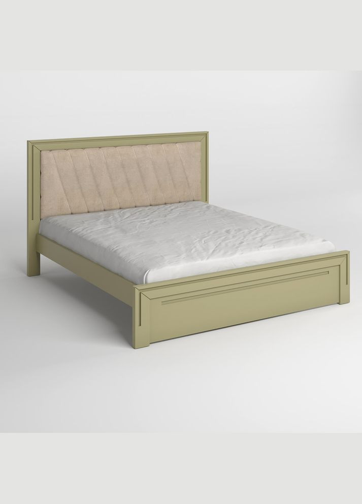 Двоспальне дерев'яне ліжко Торонто Т6 (RAL1020)/Аляска 23 (бежевий) 140х200 см (MBG-9755) Mebigrand (366083987)