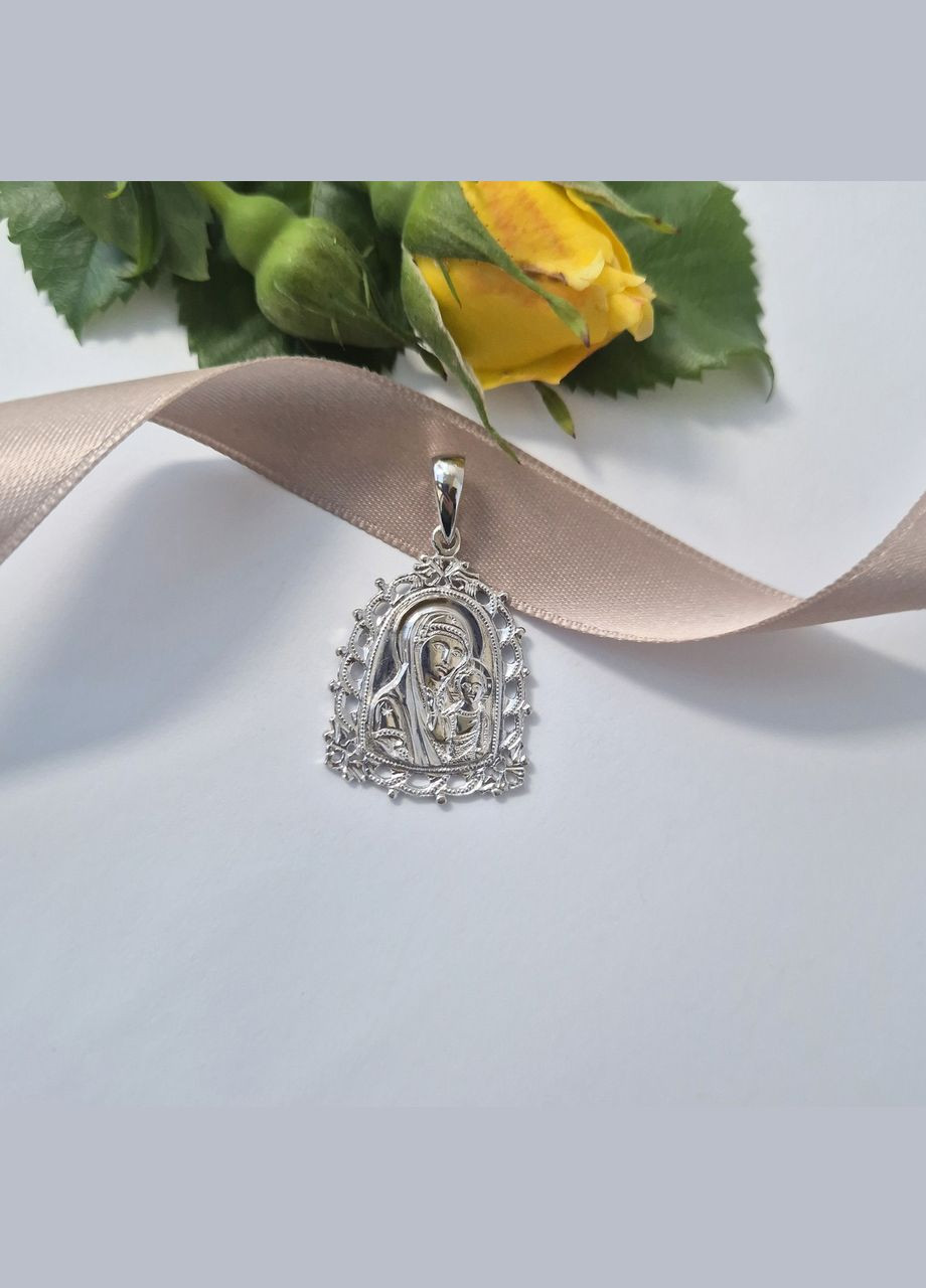 Срібна ладанка ікона Богородиця срібло 925 проби Родоване 38006р 3.70г No Brand (341275232)