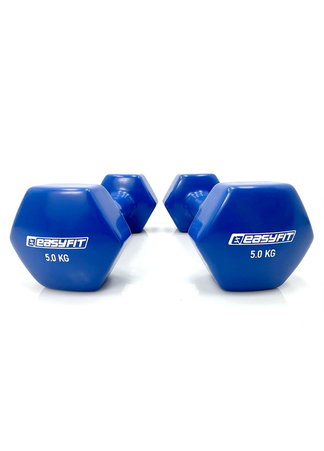 Гантель для фитнеса 5.0 кг с виниловым покрытием синяя (A-022094) EasyFit (323214017)