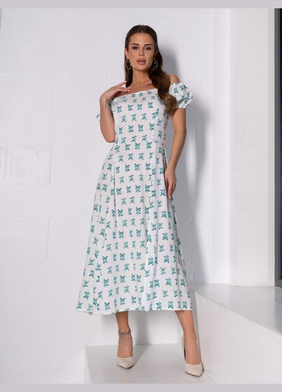 Білий сукня 14644 біла ISSA PLUS однотонна