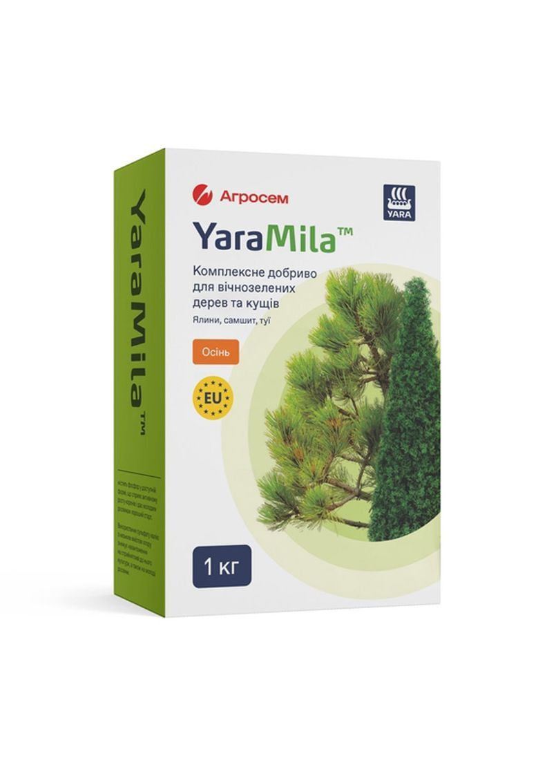 Добриво для вічнозелених дерев та кущів YaraMila Осінь 1 кг (3708) Yara (362346924)