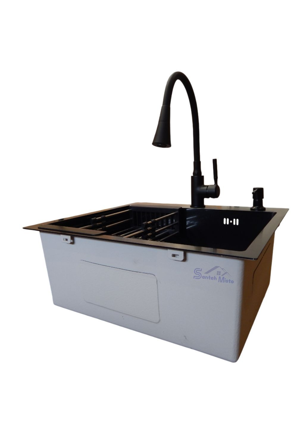 Комплект кухонної мийки Handmade PVD чорна HS54*48 (3.0/1.0 мм) декор Kraft (369720159)