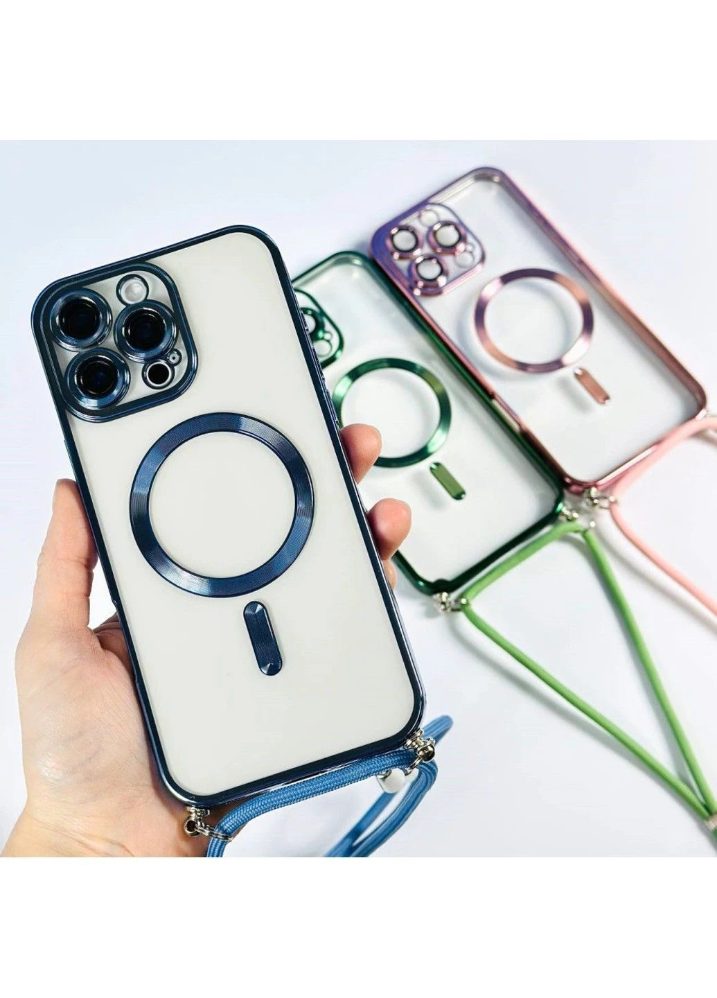 Чехол Crossbody Lanyard with Magsafe с шнурком для iPhone 14 Pro Max Night Blue No Brand (382776130)