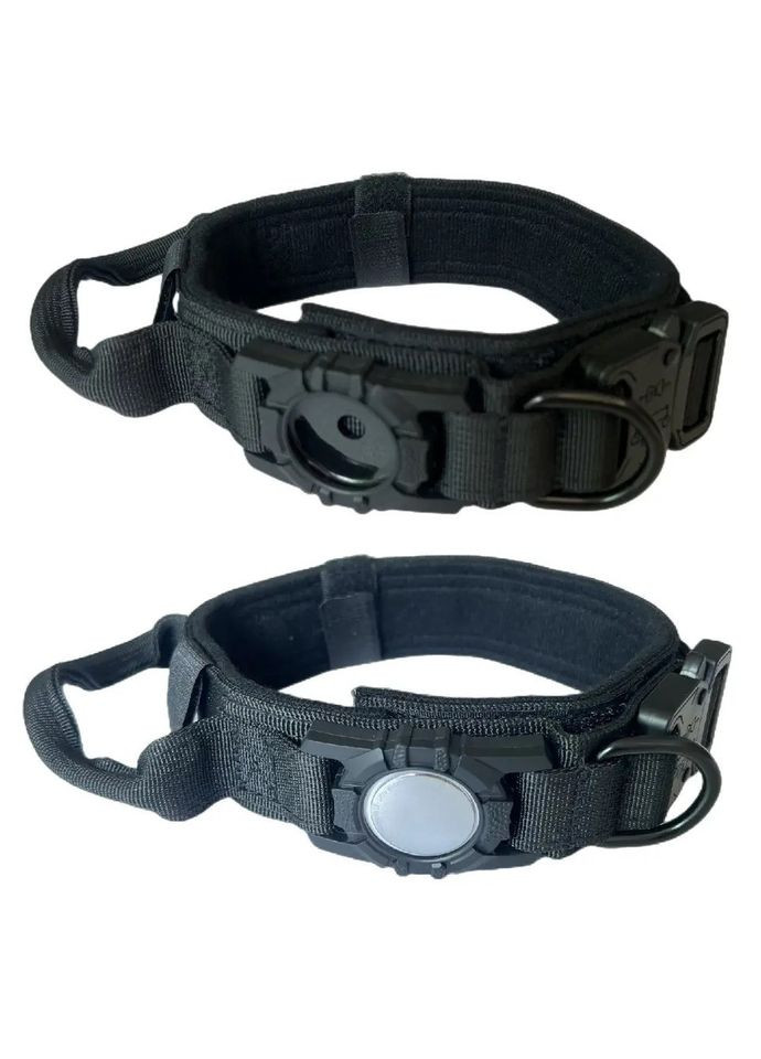 Нашийник для собак з кріпленням для AirTag, нейлоновий з металевою пряжкою-фастекс, Чорний XL (50-62 см) AirPet (299915581)