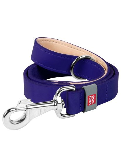 Поводок для собак Classic кожаный Ш 14 мм Д 122 см (08139) WAUDOG Classic шкіряний Ш 14 мм Д 122 см фіолетовий (366700608)