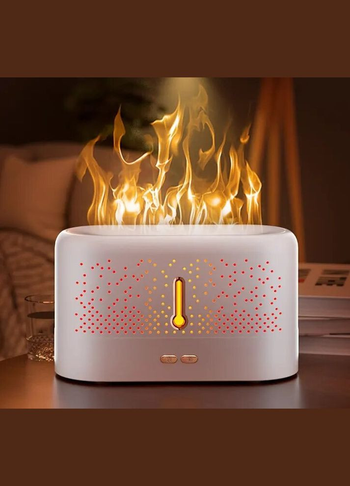 Зволожувач повітря, аромадифузор портативний з імітацією вогню FLAME J5-7 colors 200 мл, White Kinscoter (322209562)