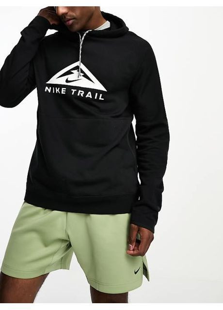 Толстовка худі кофта Nike Running Trail Magic Hour Logo-Print Cotton-Blend Dri-FIT Hoodie Black (363135117)