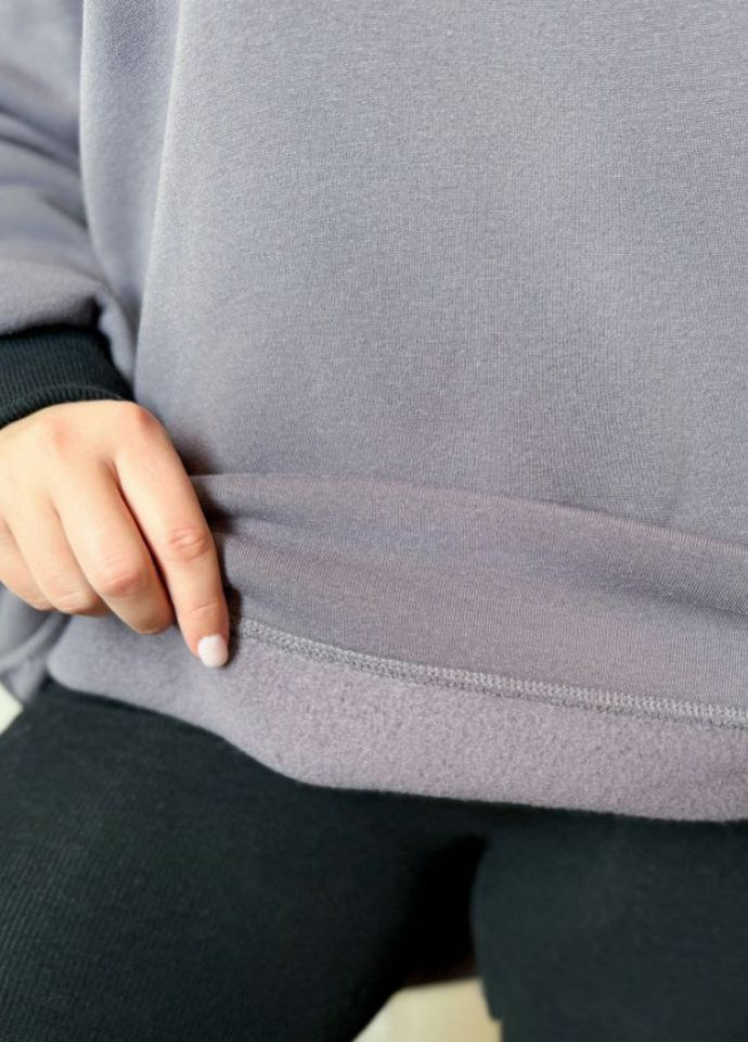 Бузковий подовжений жіночий світшот трикотаж на флісі Selim-tekstil однотонний (307061368)