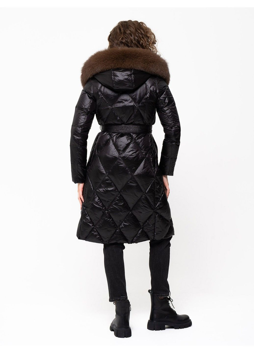 Черная зимняя пальто 21 - 18133 Vivilona