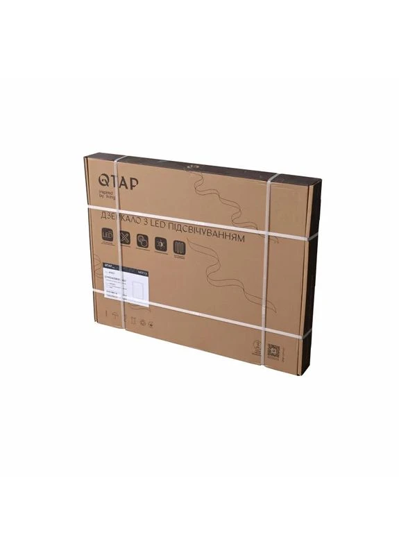 Дзеркало косметичне Qtap Mideya (MI2) 600х800 з годинником LED Touch антизапотіванням No Brand Mideya (MI2) (400470652)
