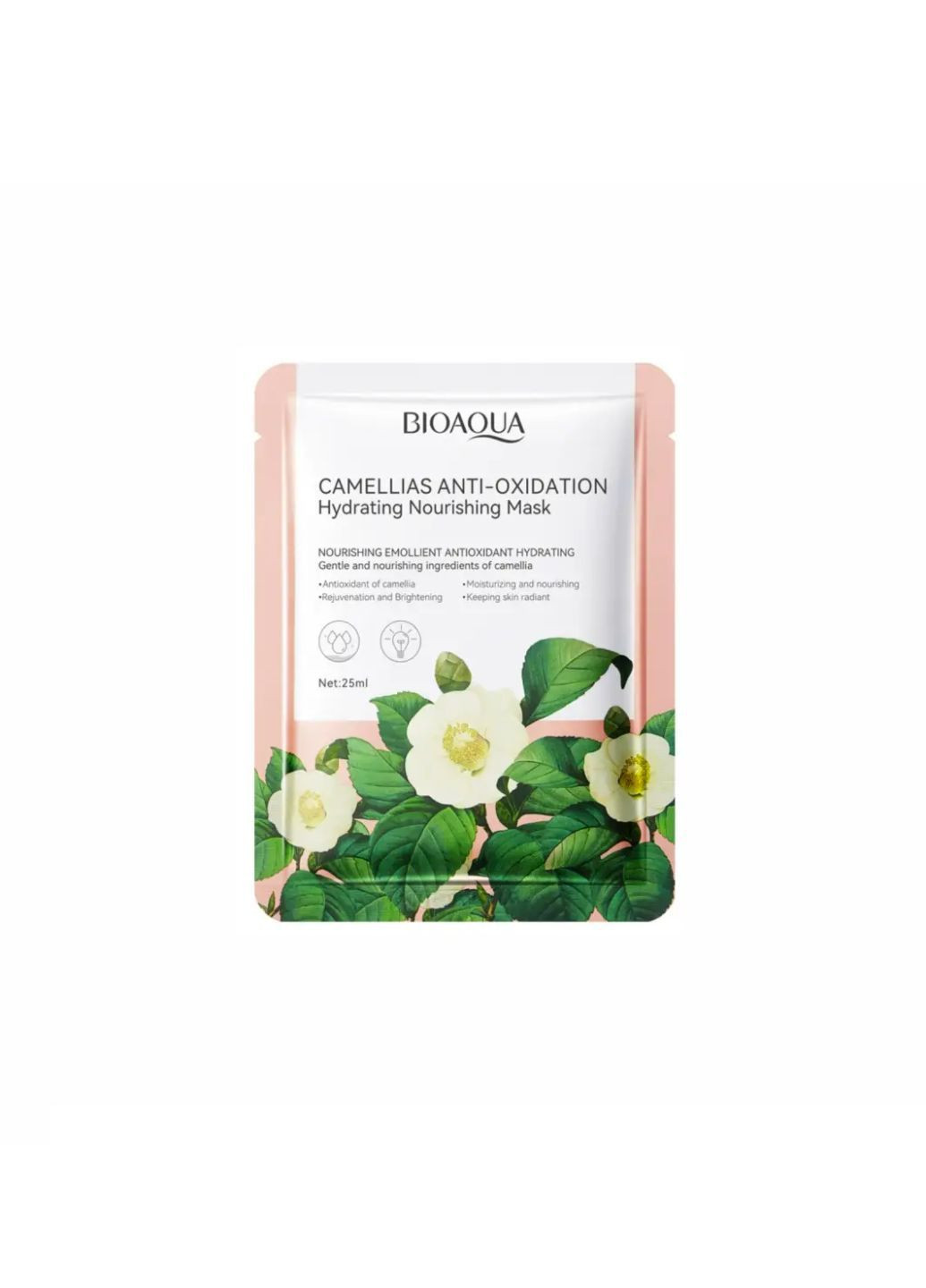 Тканевая маска для лица с экстрактом камелии Camellias Anti-Oxidation Hydrating Nourishing Mask, 25 мл Bioaqua (278260529)