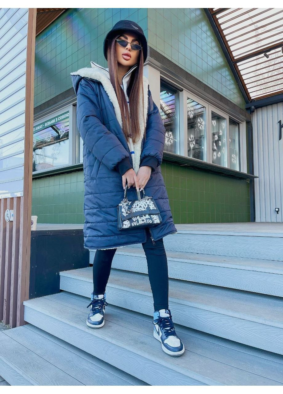 Синє зимнє Пальто, колір Синій Fashion