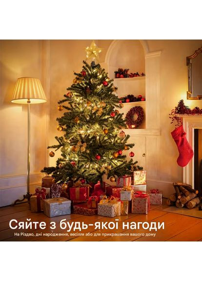 Новорічна LED гірлянда світлодіодна нитка USB 10м XQ10WT теплий білий No Brand (372129102)