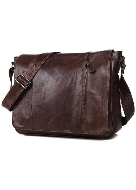 Сумка мужская через плечо кожаная для документов А4 планшет Коричневый 40680 John McDee (361432909)