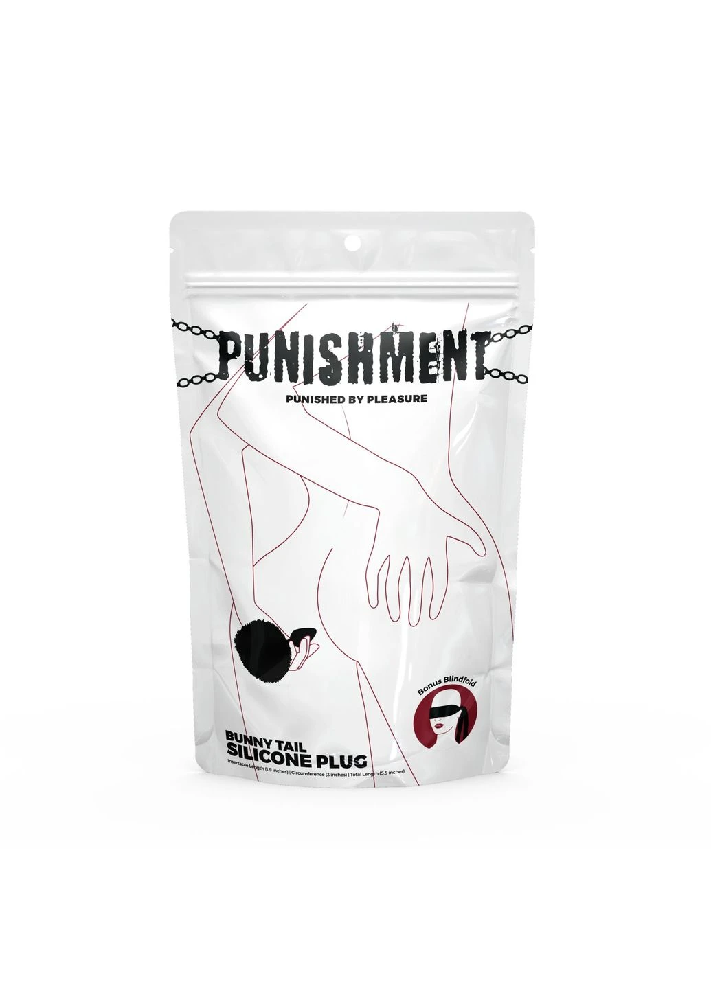 Анальная пробка силиконовая с хвостом черного цвета Bunny Tail Anal Plug Punishment (382855227)
