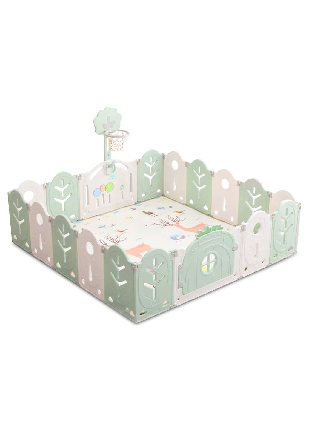 Манеж з баскетбольним кільцем 205х205х62 см Оливковий (1336925543) No Brand (360969194)