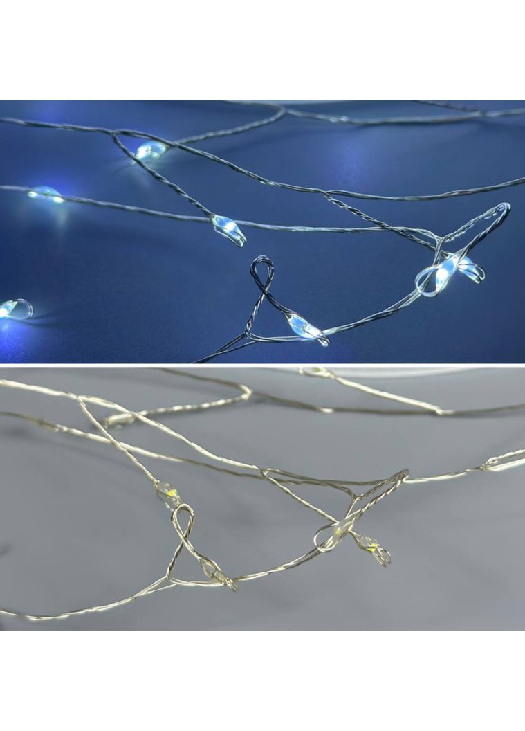 Светодиодная гирлянда для елки/декоративная/уличная мишура Роса 900 LED 8 режимов с пультом ДУ белый свет 30 метров VTech (366670215)